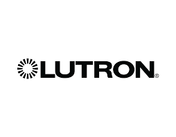 A black and white logo for lutron on a white background.
