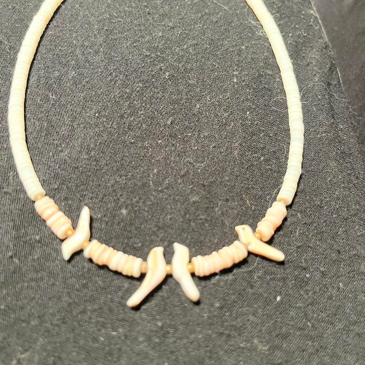 Cute White Shell Beaded Bird Necklace