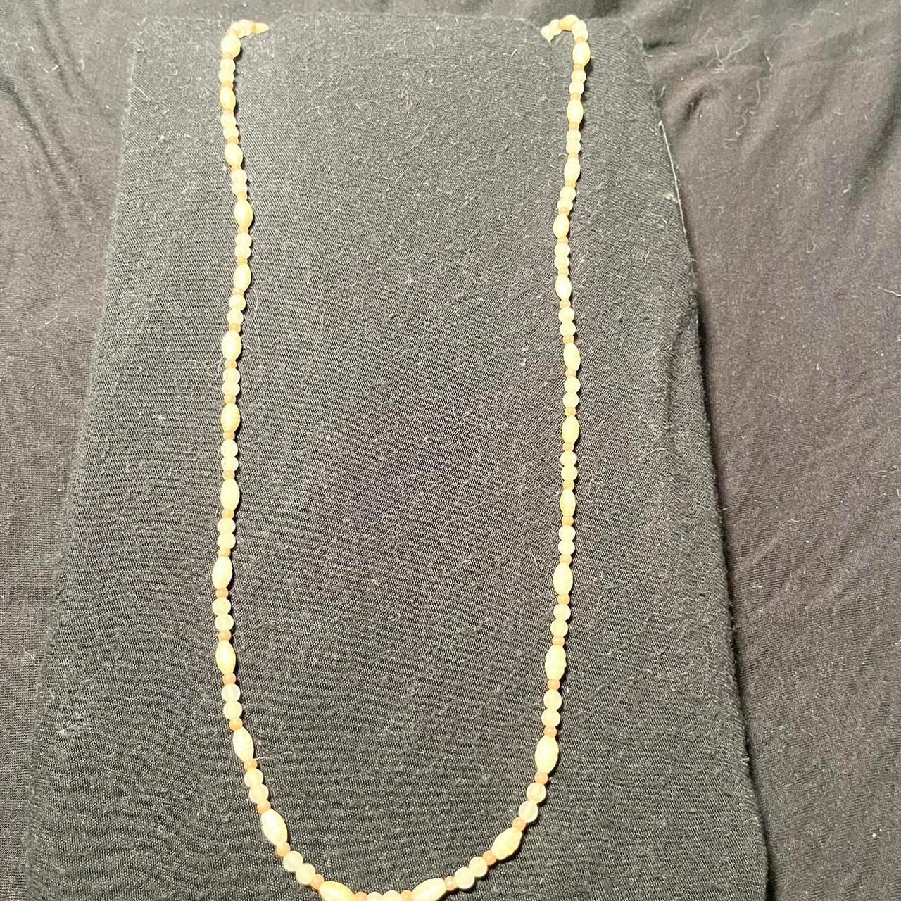 Minimal Lightweight White and Brown Beaded Necklace