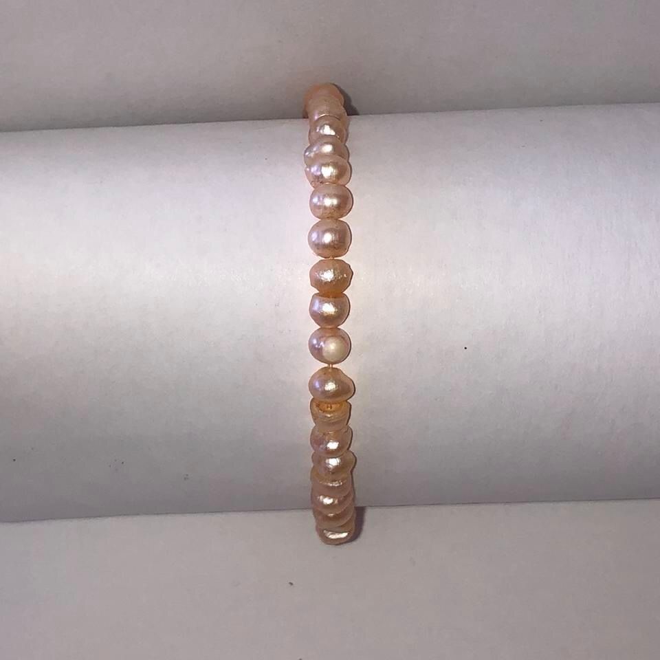 Cute Cream Colored  Stretchy Faux Pearl Bracelet