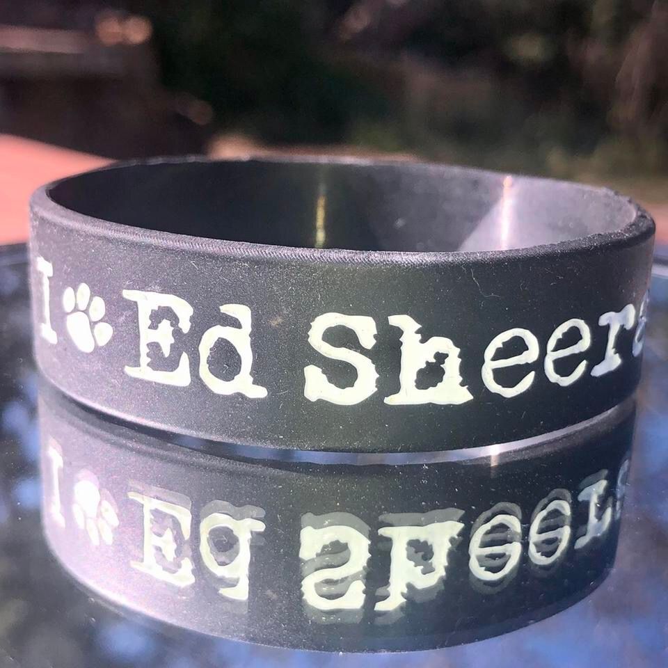 I Love Ed Sheeran Black Silicone Bracelet With Album Logo