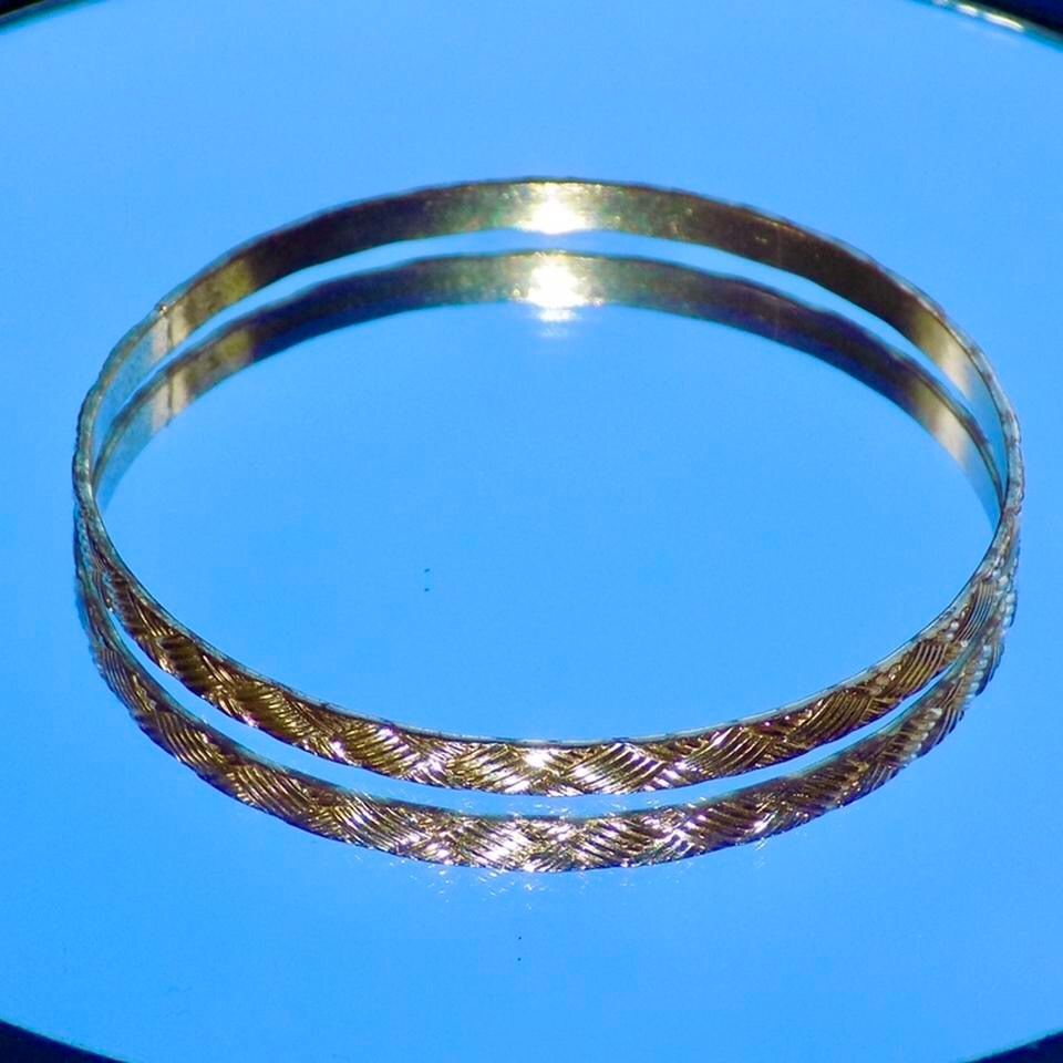Dainty Gold Designed Bangle Bracelet