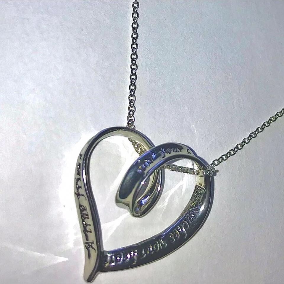 Silver True Friend Heart Necklace