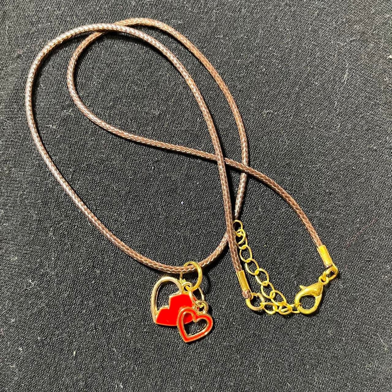 Cute Red Heart Charm and Red and Gold Broken Heart Charm Necklace