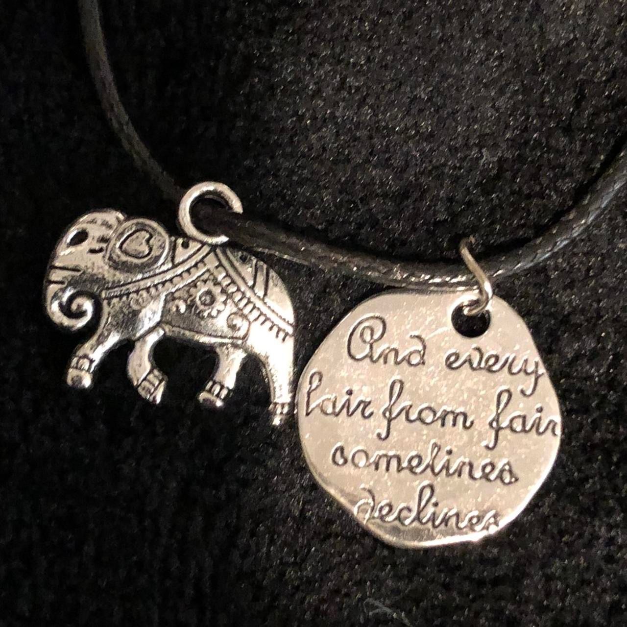 Classic Elephant Silver Charm with Silver Circle Charm 