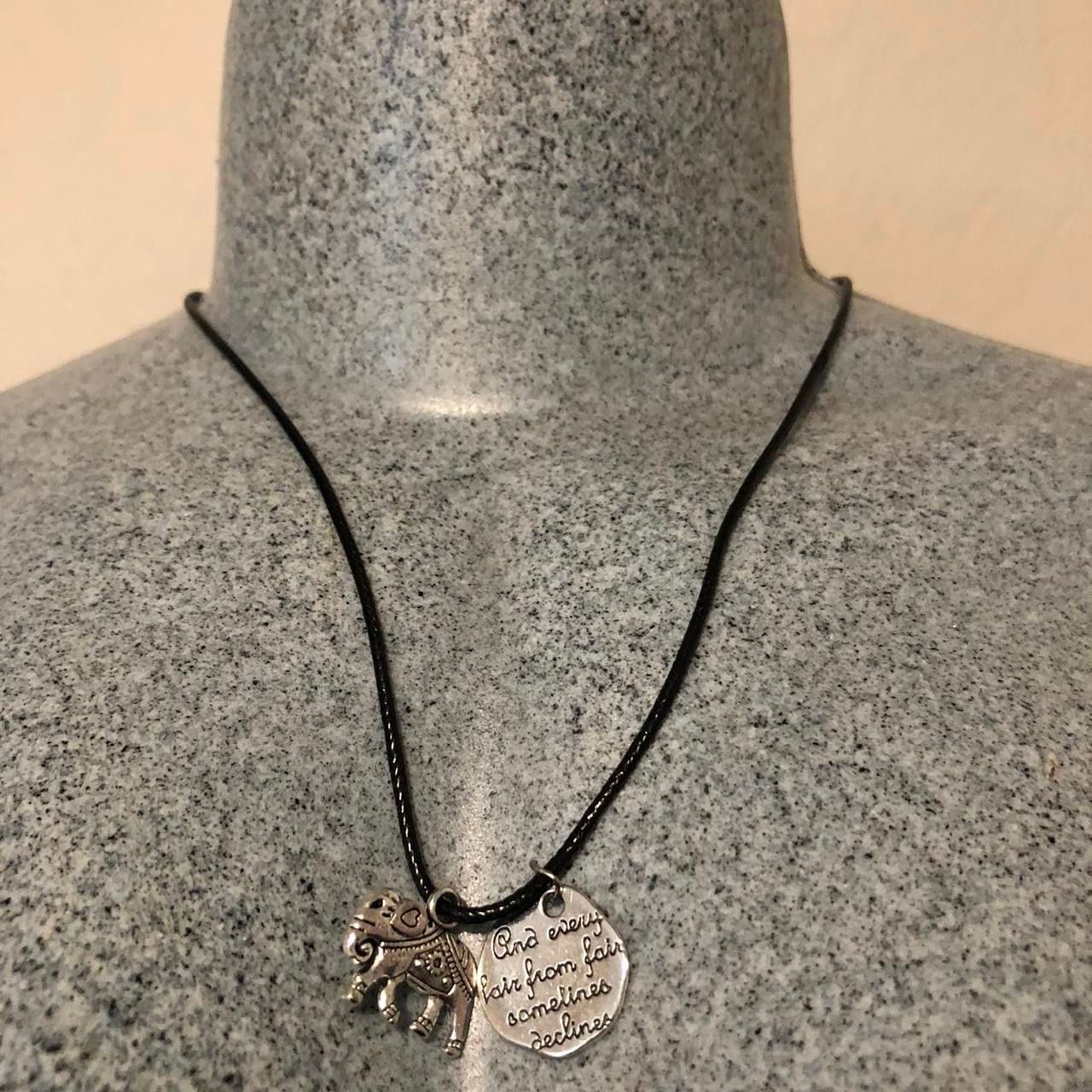 Classic Elephant Silver Charm with Silver Circle Charm 