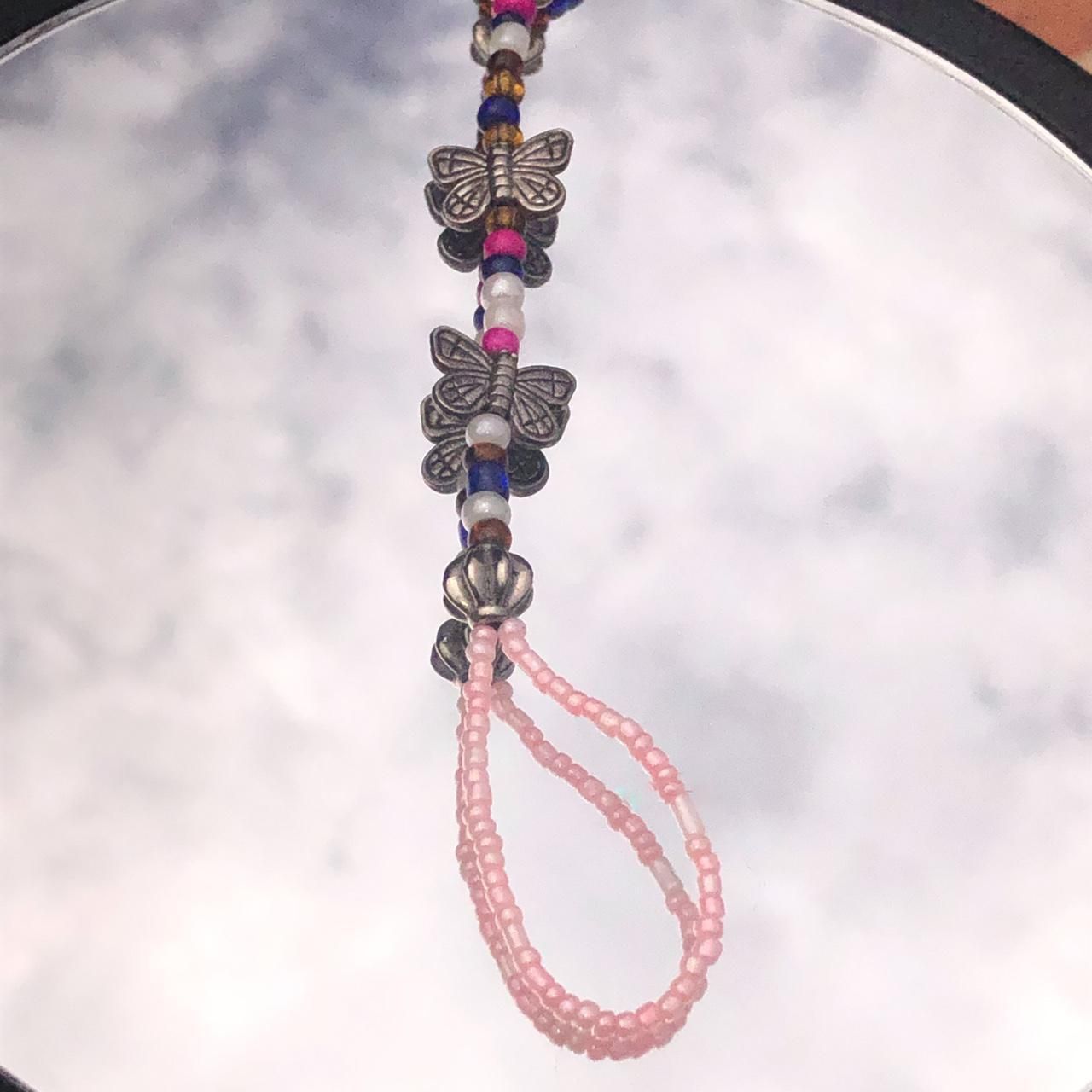 Butterfly Beaded Anklet with Toe Connector