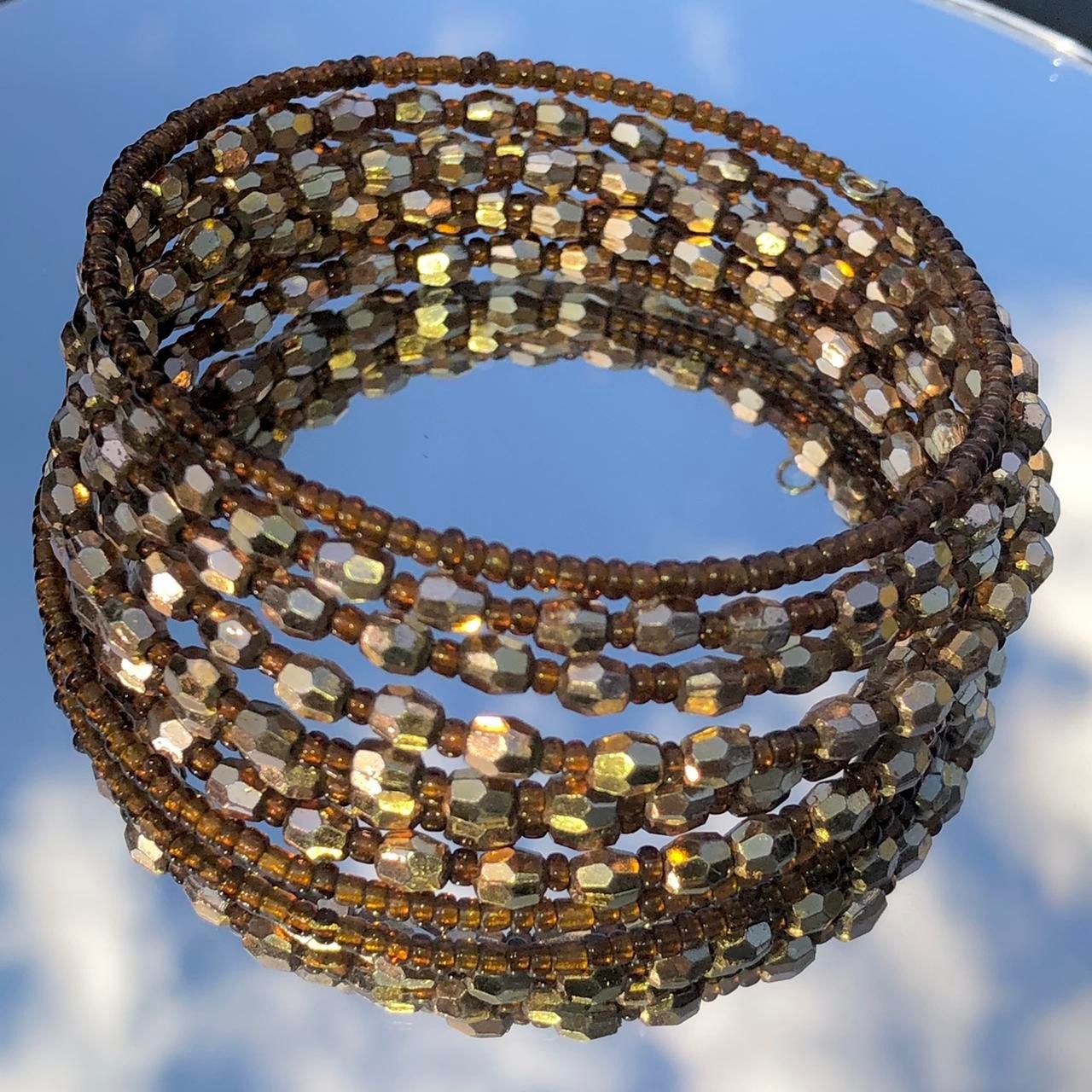 Classic Plastic Brown Shiny Slinky Bracelet