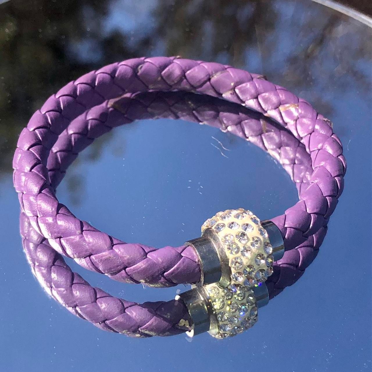 Purple Braided Bracelet with Magnetic Clasp