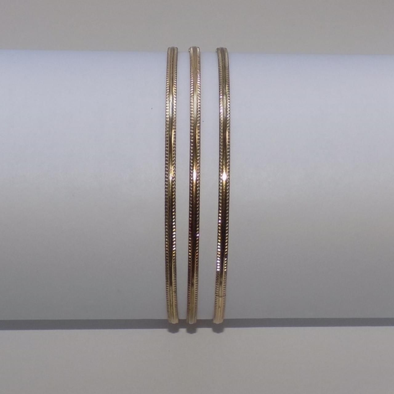 Set of 3 Gold Metal Bangles
