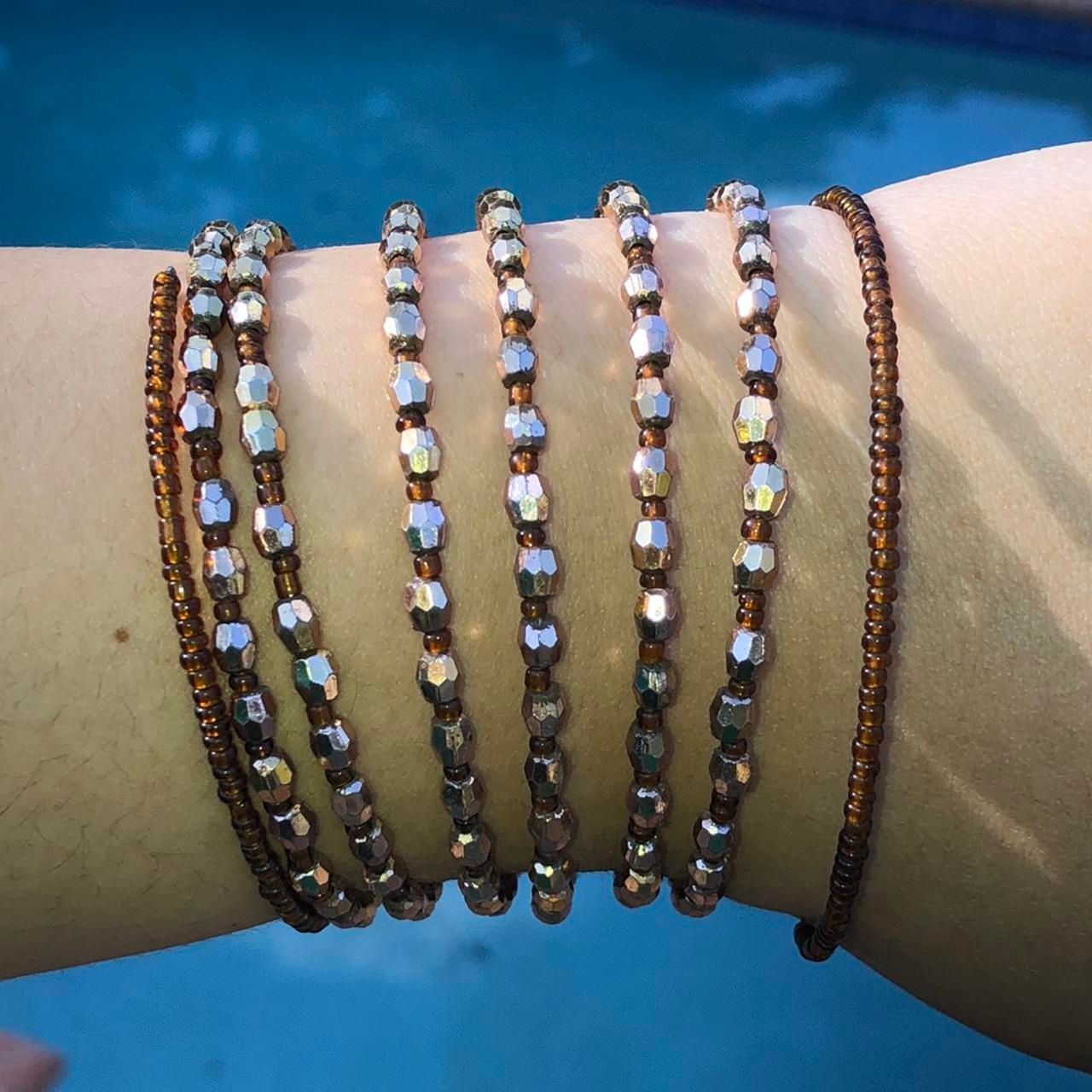 Classic Plastic Brown Shiny Slinky Bracelet