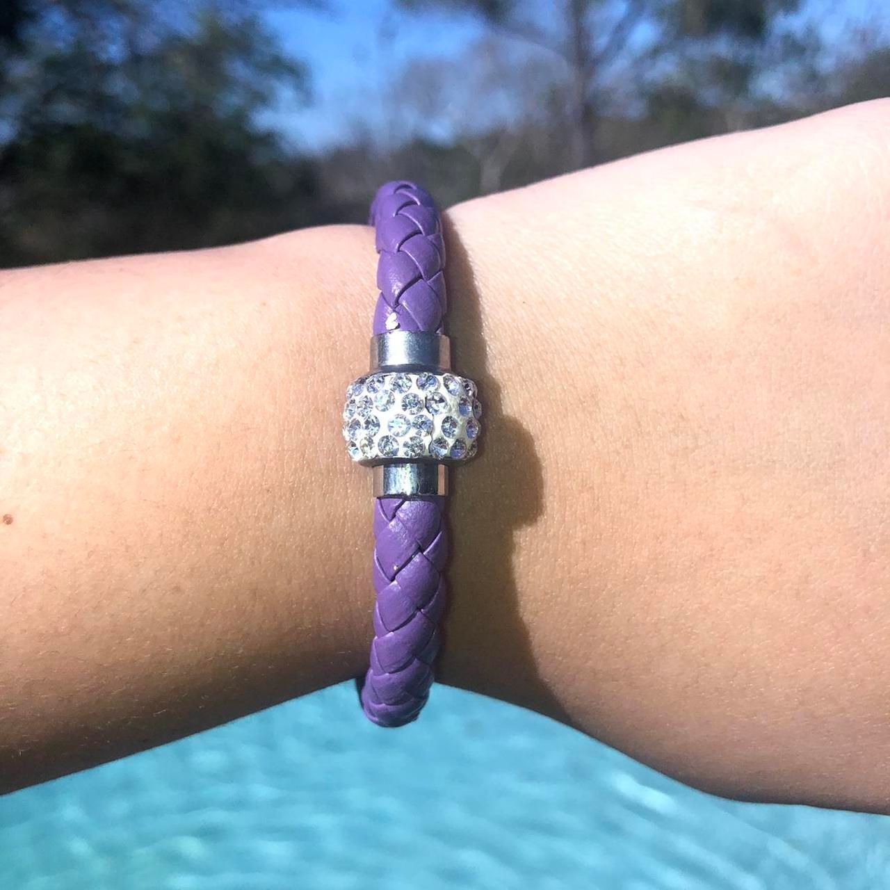 Purple Braided Bracelet with Magnetic Clasp