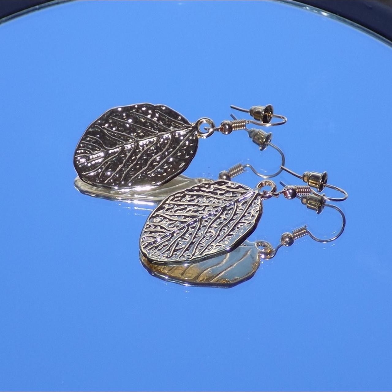 Cute Gold Colored Leaf Earrings