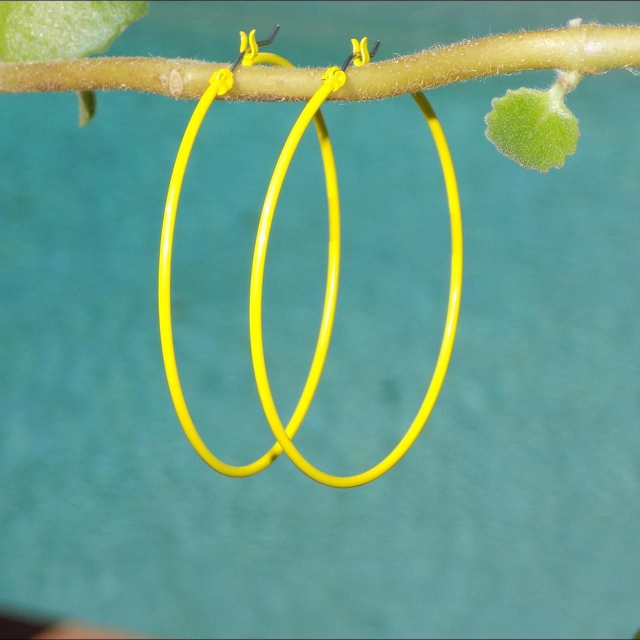 Lightweight Yellow Plastic Hoop Earrings