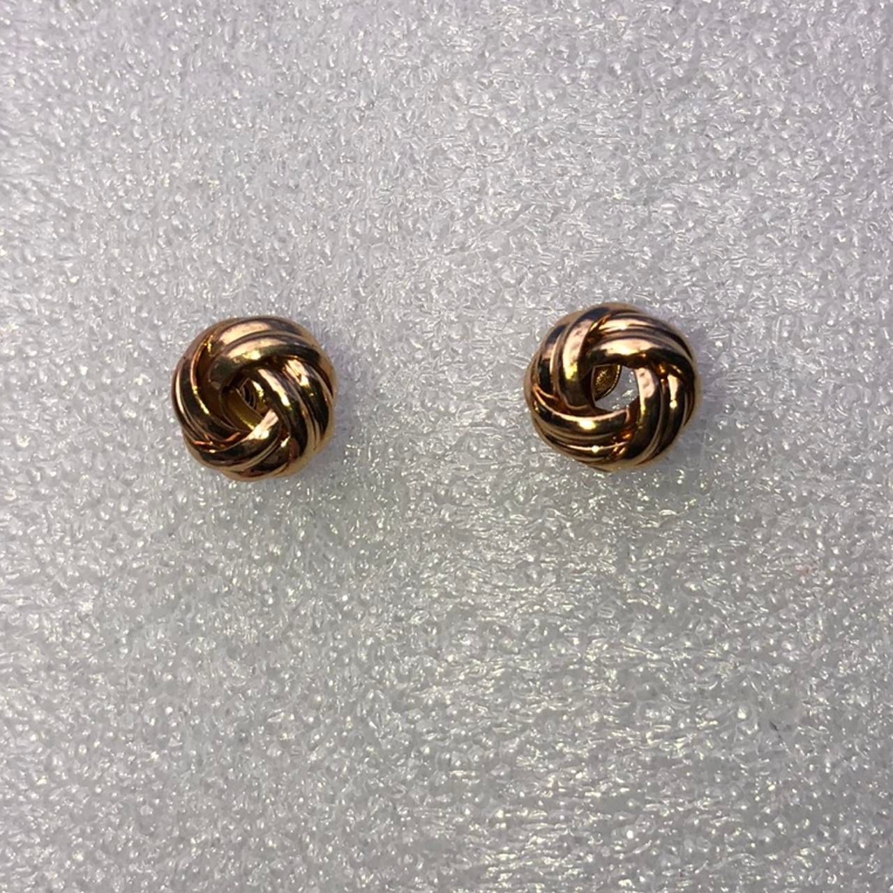 Classic Gold Colored Swirly Design Circle Studded Earrings