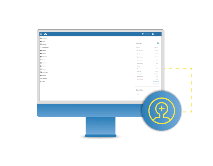 A computer monitor with a person icon on it.