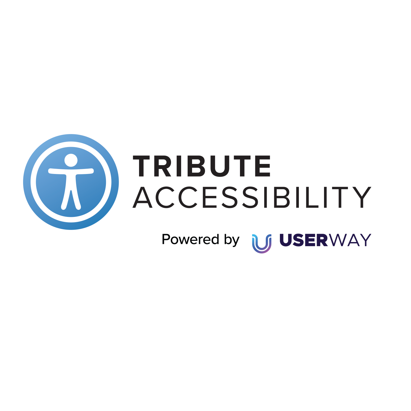 The logo for tribute accessibility is powered by userway.