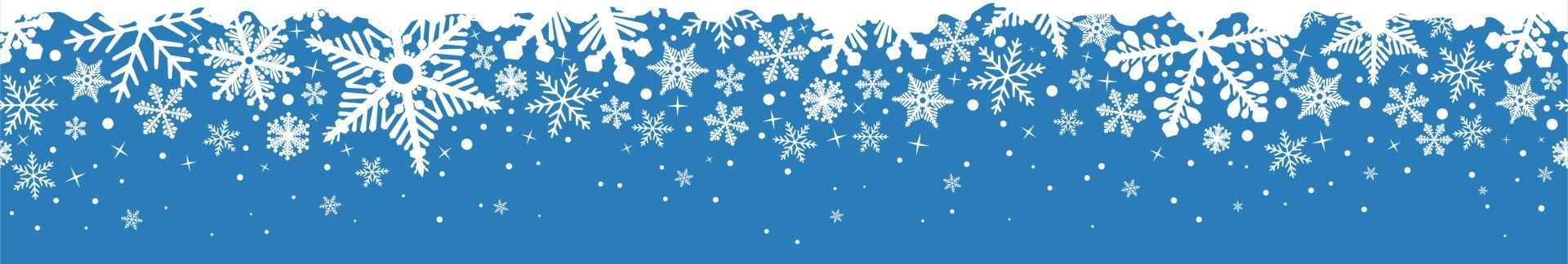 Snowflakes falling on a blue background.