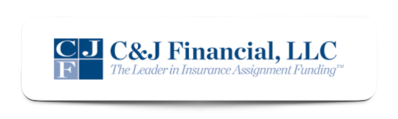 A logo for cj c & j financial llc the leader in insurance assignment funding