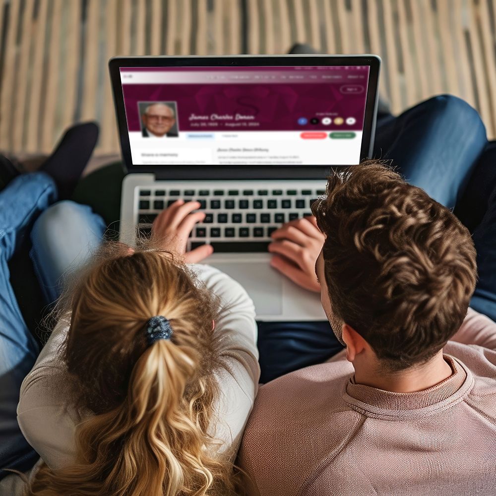 A man and a woman are sitting on the floor using a laptop computer