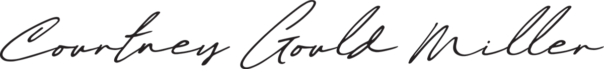 The name courtney gold miller is written in cursive on a white background.