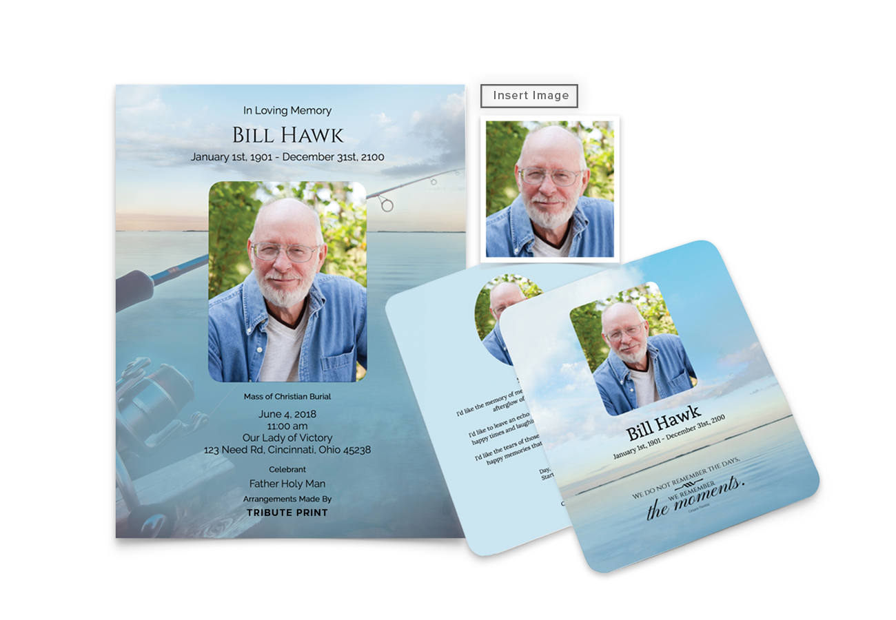 A memorial card with a picture of a man on it.