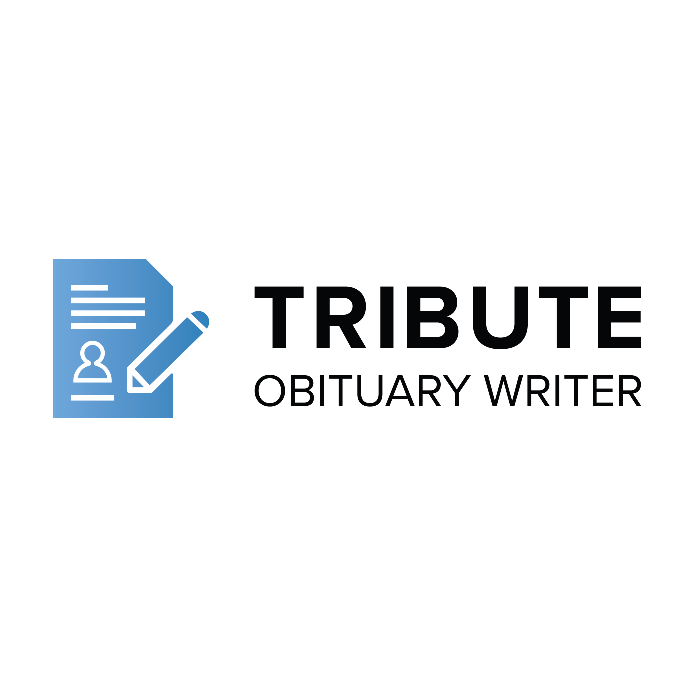 It is a logo for a tribute obituary writer.