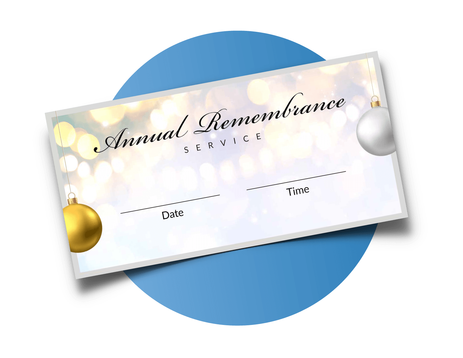 A card that says annual remembrance service on it