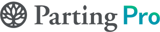 A logo for parting pro with a tree in the middle.