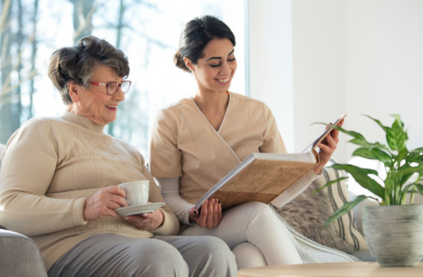 caregiver with patient