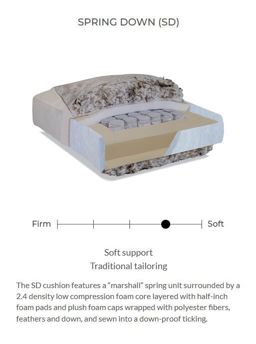 A diagram of a spring down cushion