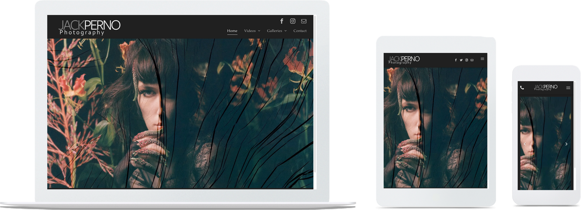 a laptop , tablet , and cell phone are displaying a website .