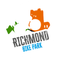 The logo for richmond bike park has a gear on it.