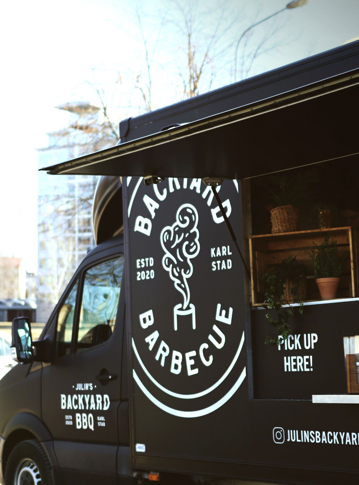 Black food truck with