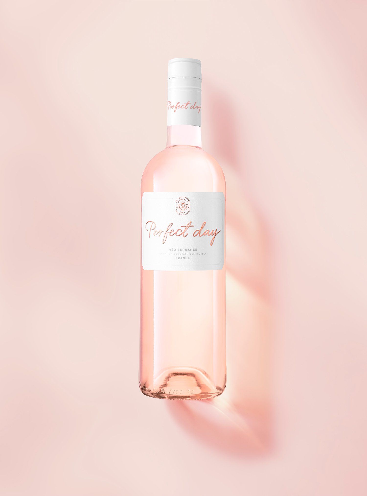 Bottle of rosé wine with