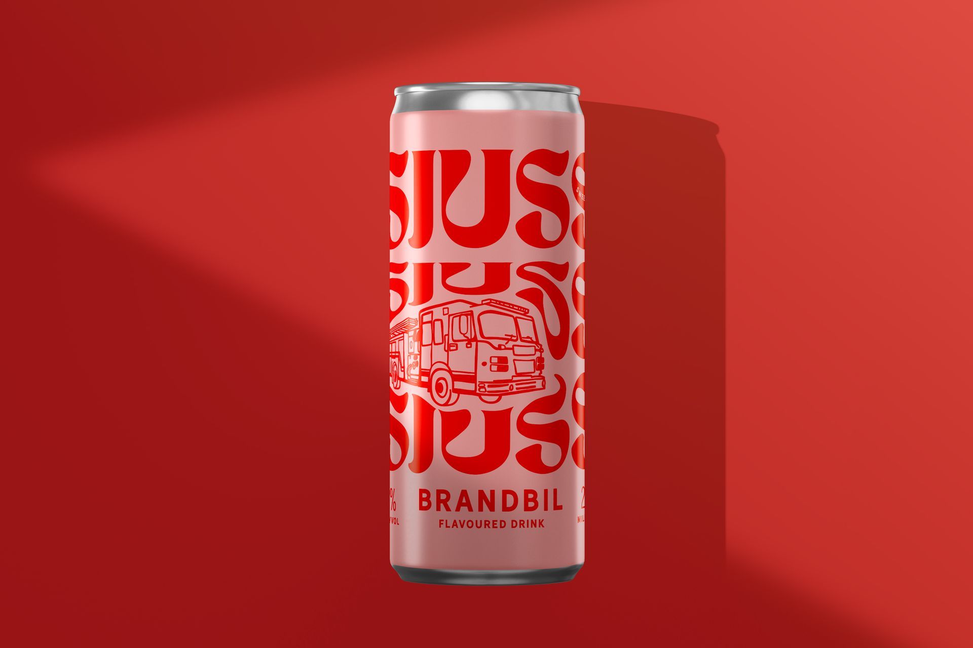 Red and white can of