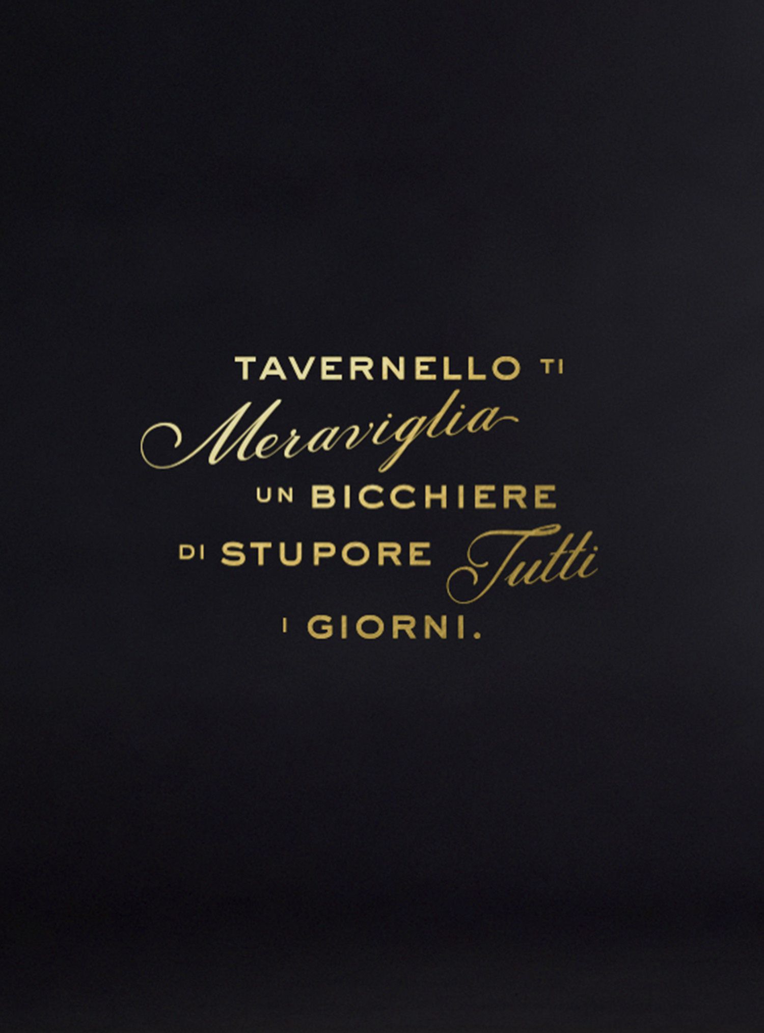 Gold text on a black background: