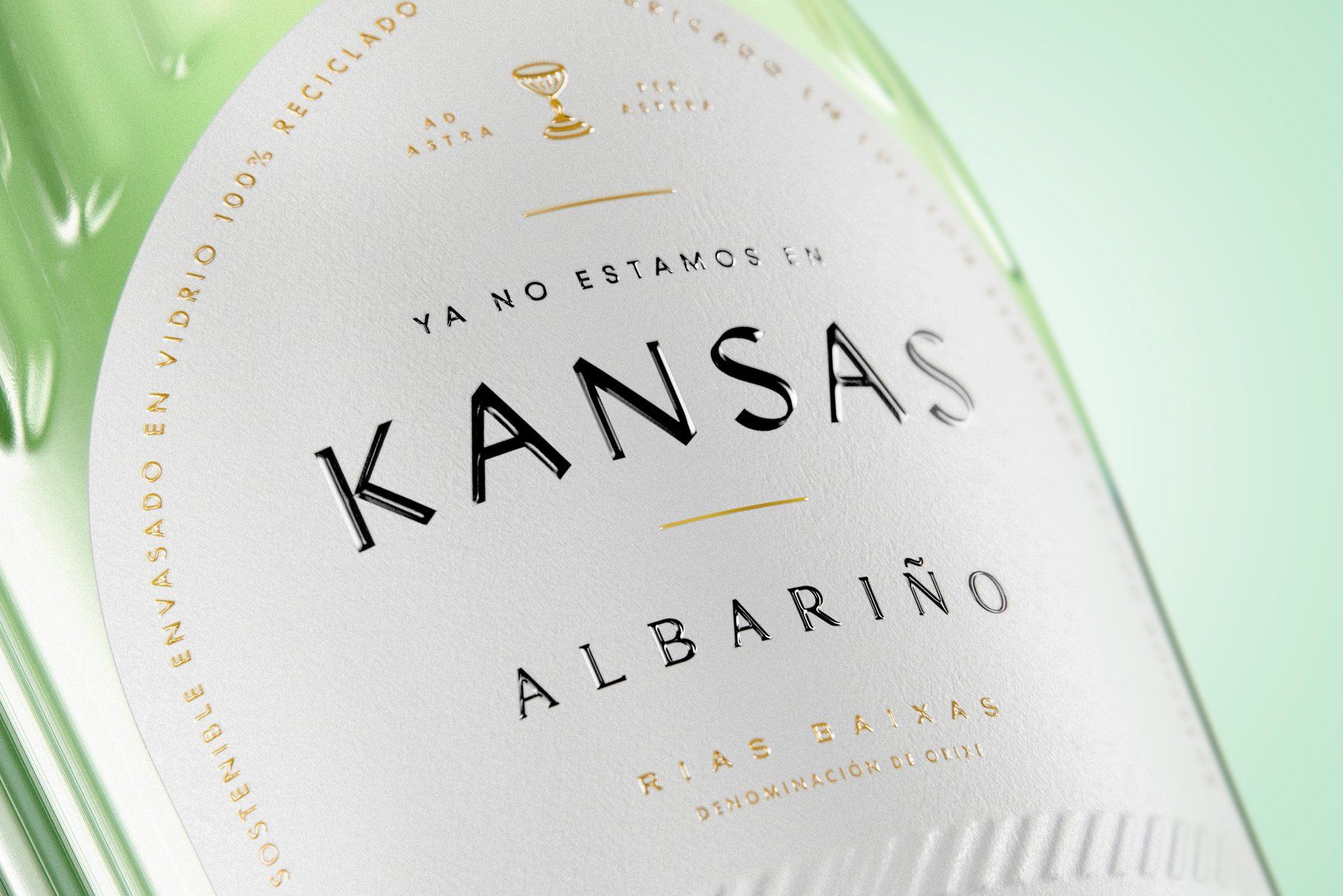 Close-up of a wine bottle label for 