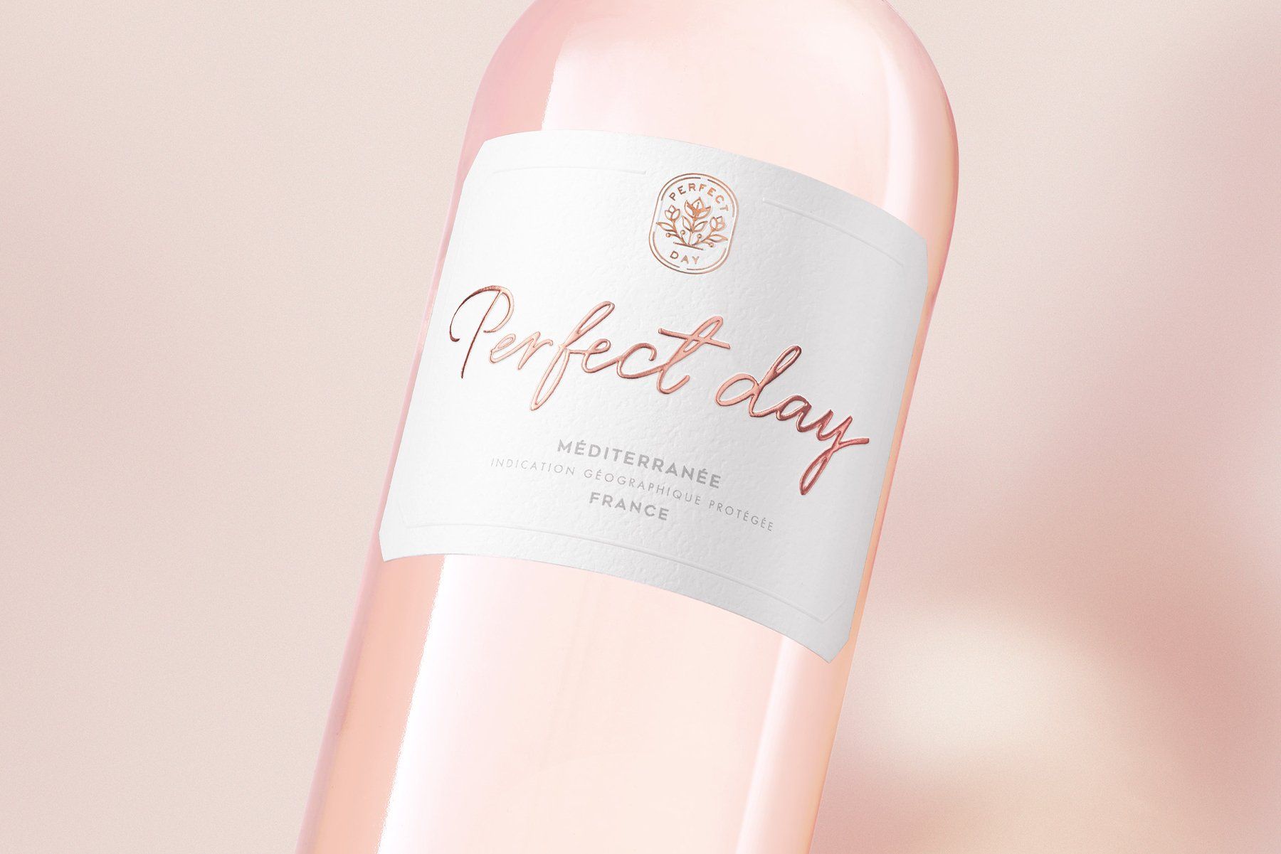 Pink wine bottle, 