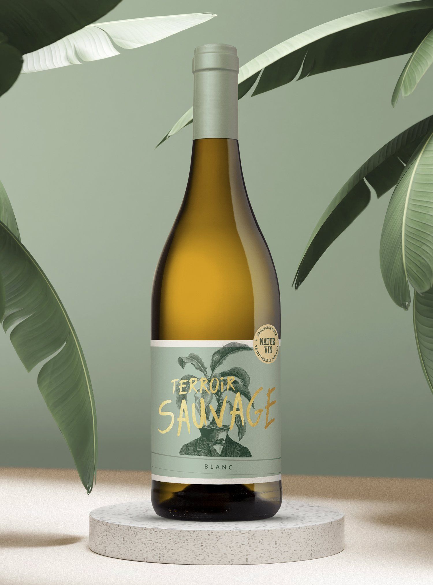 Wine bottle labeled