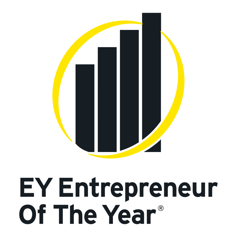 The logo for the ey entrepreneur of the year.