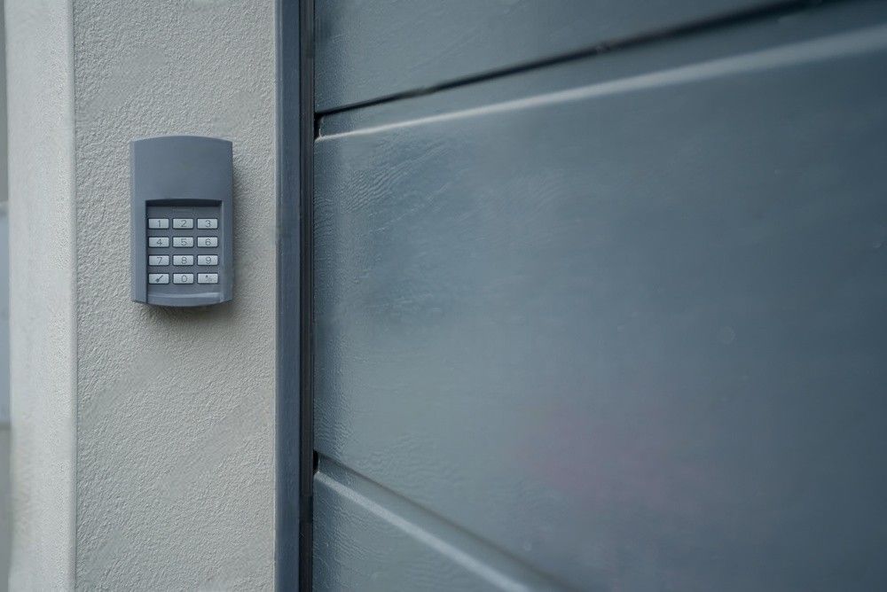 Number Lock at private parking garage entrance, providing secure access control.