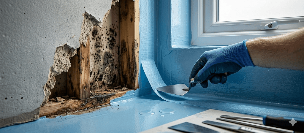 Professional wet room tanking and waterproofing by Tile Titans UK to prevent shower leaks and mould growth.