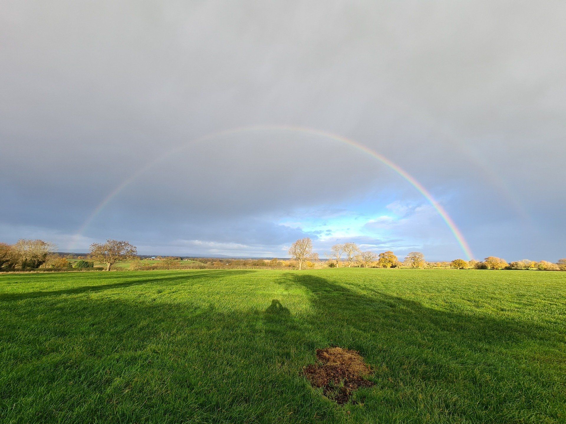 A full rainbow over Fenns Meadow