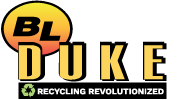 Logo for BL Duke Recycling, with a yellow and black color scheme.