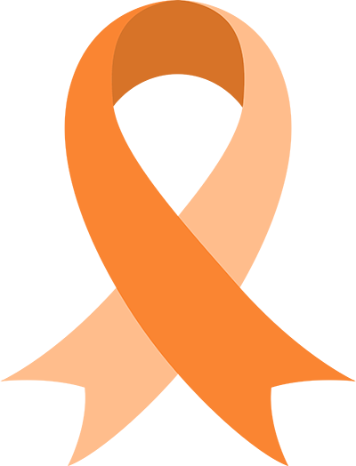 Orange awareness ribbon.