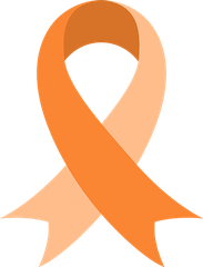 Orange awareness ribbon, two shades, for kidney cancer, leukemia, and other causes.