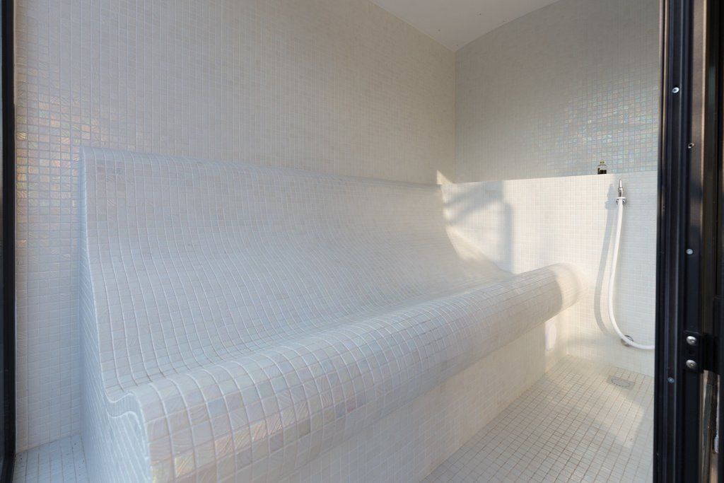 outdoor steam room and sauna