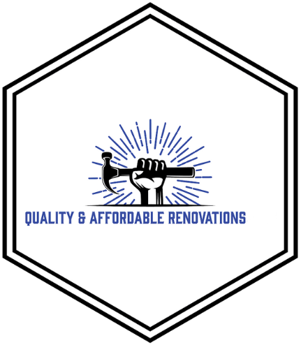 Logo: Hand holding hammer with "Quality & Affordable Renovations" text.