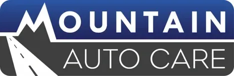 Mountain Auto Care logo with blue and gray text and a stylized road graphic